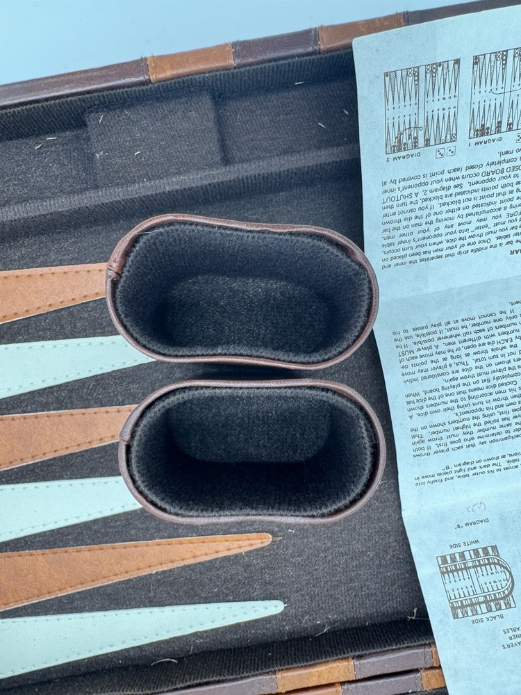 Vintage Pressman Backgammon Set Portable Leatherette Case