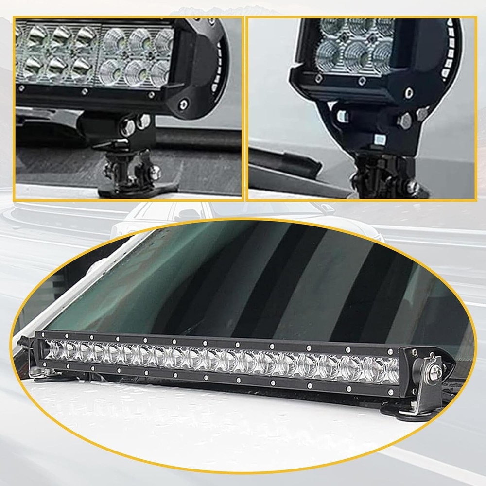 2 PCS Led Light Bar Mounting Brackets, Adjustable Hood Led Work Light Mount Brac