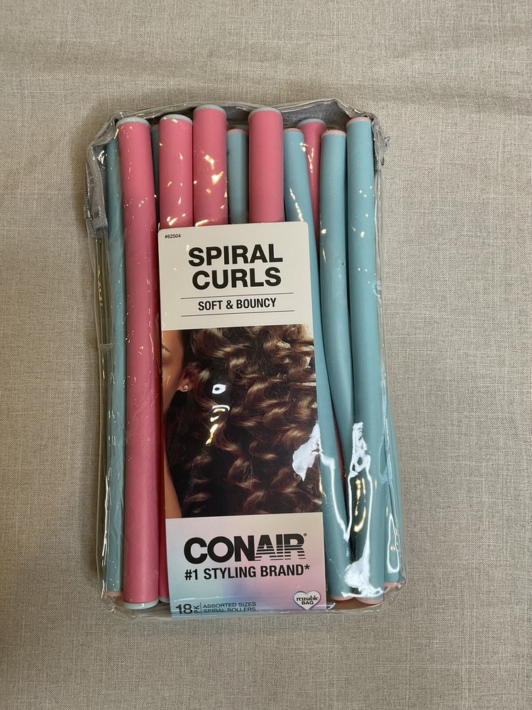 Conair Spiral Curls 18 Spiral Rollers Blue Pink