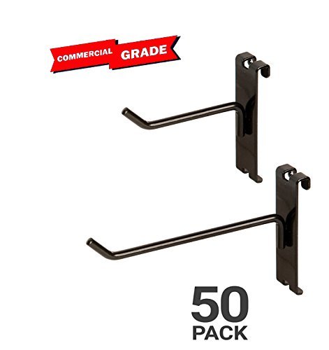 50 New Gridwall Hooks Bundle 6" & 8" -25 Each- Black