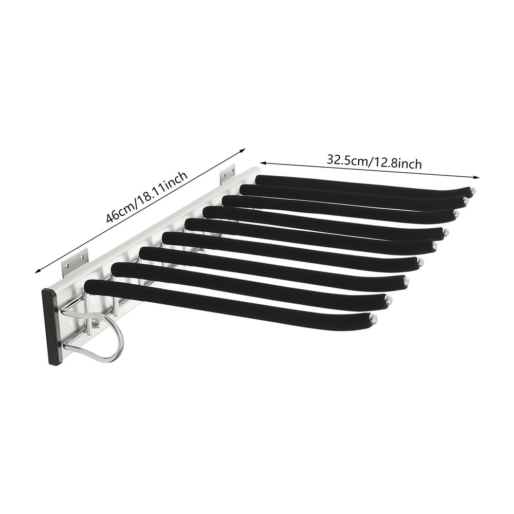 Durable Wall-Mounted Trouser Rack with Smooth Round Balls and Handle