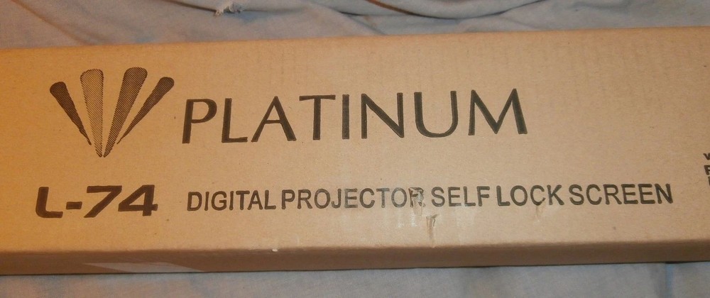 Platinum L-74 Digital Projector Projection Self Lock Screen 74"