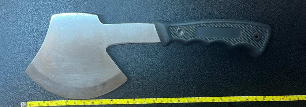 Stainless Steel Rubberized Handle Hatchet Good Condition