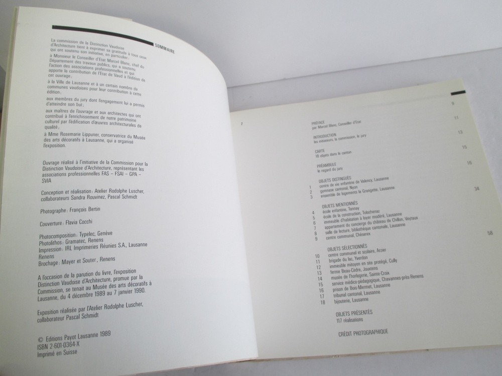 PORTRAITS D'ARCHITECTURE VAUDOISE 1985-1988