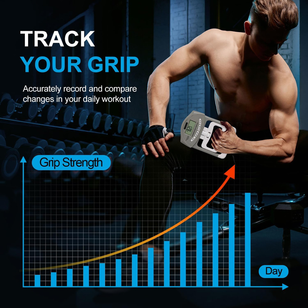 Grip Strength Tester Trainer - Dynamometer Handgrip Measurer Meter, Handheld Str