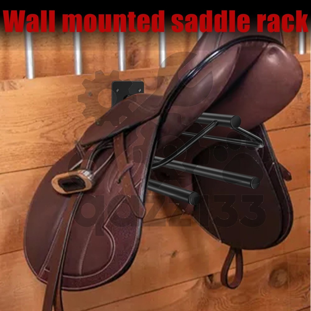 2* Heavy Duty Wall Mounted Saddle Stand Saddle Pad Saddle Pad Rack Bracket Black
