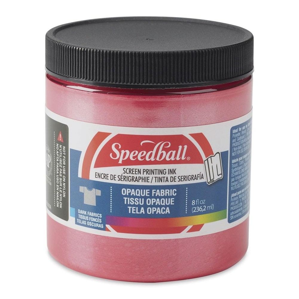, 4801, Opaque Fabric Screen Printing Ink, 8 Fl oz., Raspberry