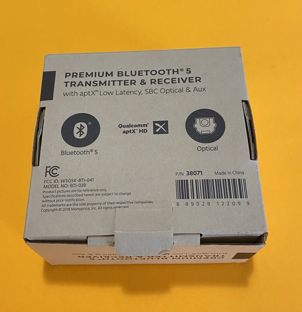 New Monoprice Premium Bluetooth 5 Transmitter & Receiver With aptx HD, aptX