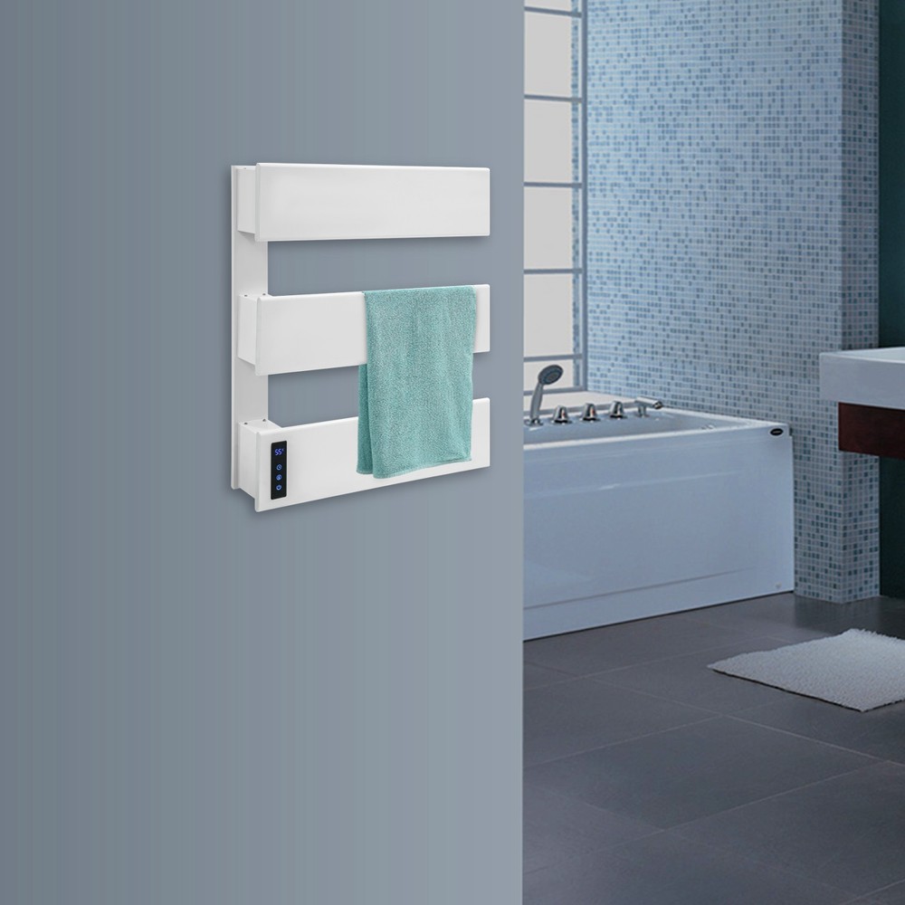 Electric Towel Rack, Wall-Mounted Heater with Timer & Temperature Control