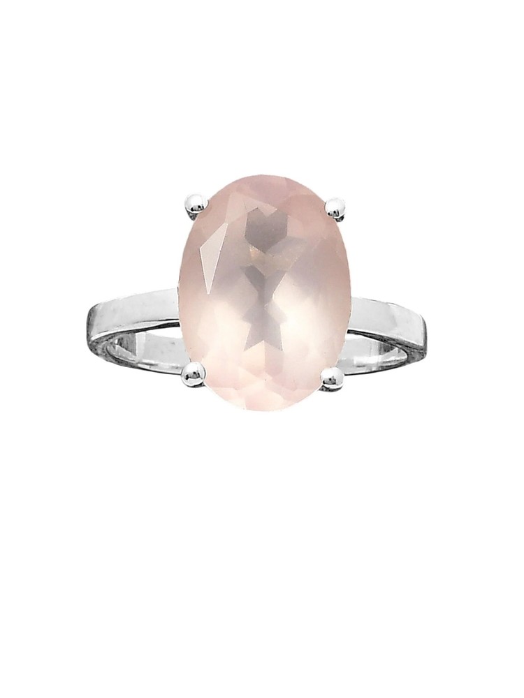 Rose Quartz Solid 925 Sterling Silver Ring 8.5