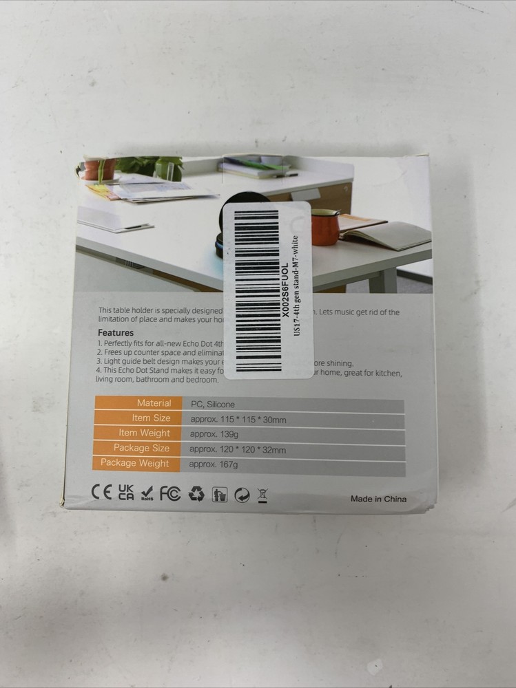 Table Holder For Echo Dot 4th Generation - White