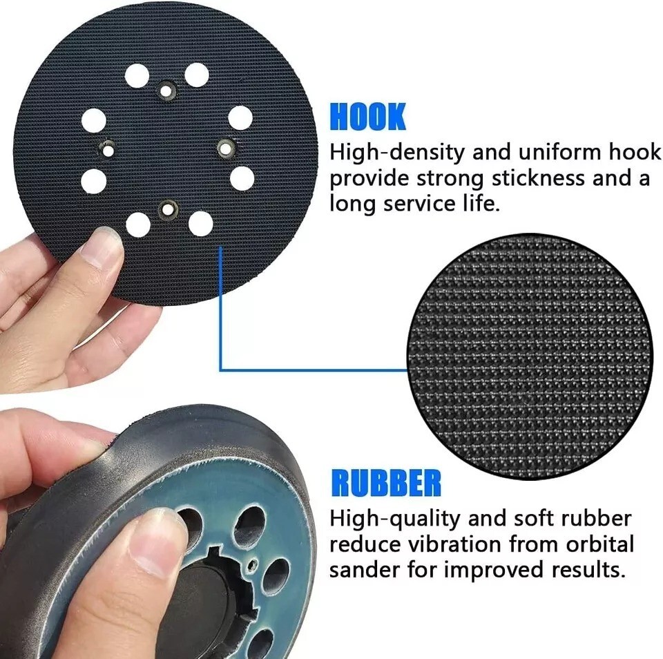 2Pack 5Inch Hole Hook and Loop Replacement Sanding Backing Pad Sander Pad for 5