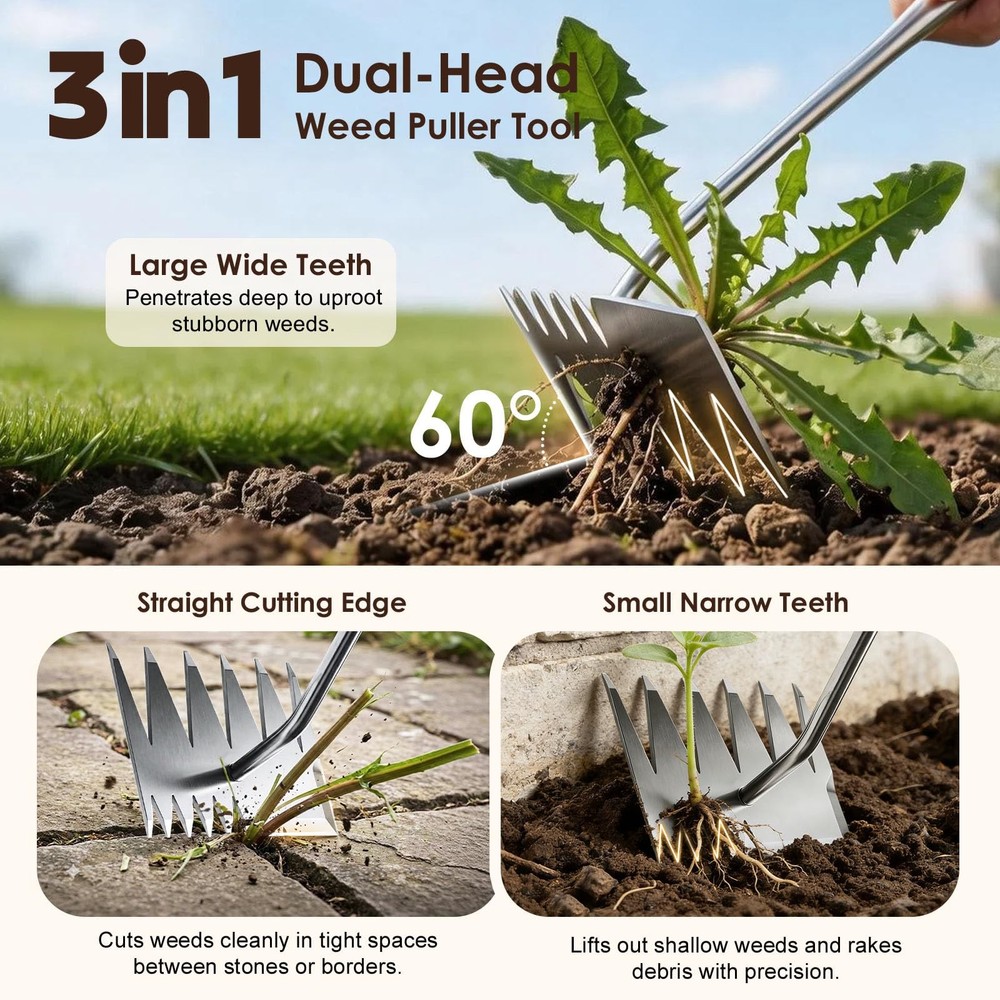 Weed Puller Tool, 2026 Upgraded Portable Manual Weeding Tools Sliver