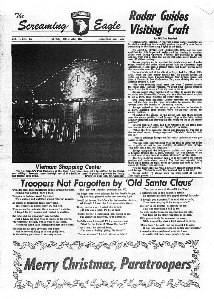 101st Airborne "Screaming Eagle Newspapers" 1968 Issues" - ON THUMB DRIVE