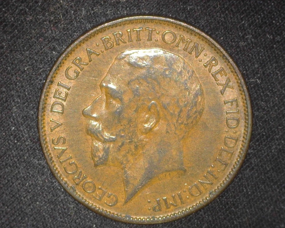 GREAT BRITAIN 1925 HALF-PENNY KM809 ABOUT UNCIRCULATED ~T24