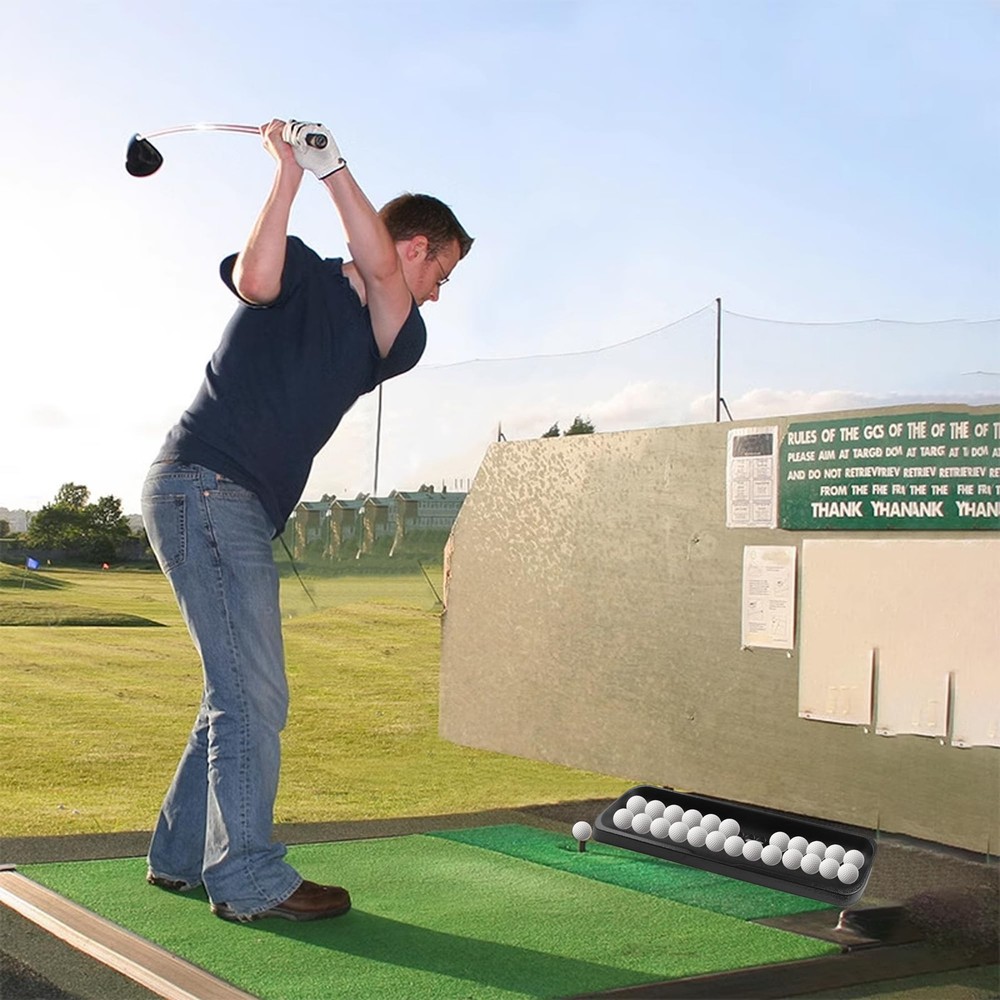 Golf Ball Tray 100 Balls Capacity Swing Tracking Function Hitting Mats