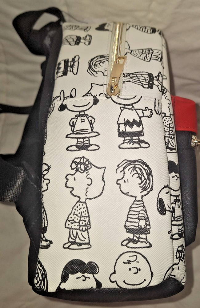 Peanuts Full Cast Bioworld Mini Backpack 'White/Red/Black' - NWT