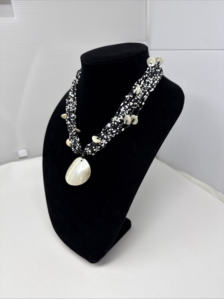Artisan Made Beaded Necklace ~ Acrylic Statement Tactile Details