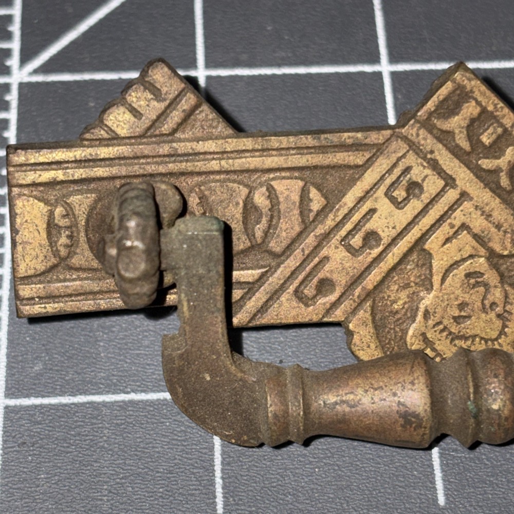 Antique Pressed Brass Drawer Pull Eastlake