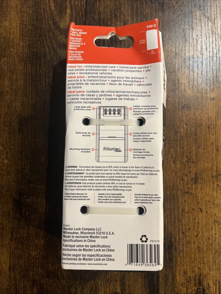 Master Lock Portable Combination Lock Box - 5481D