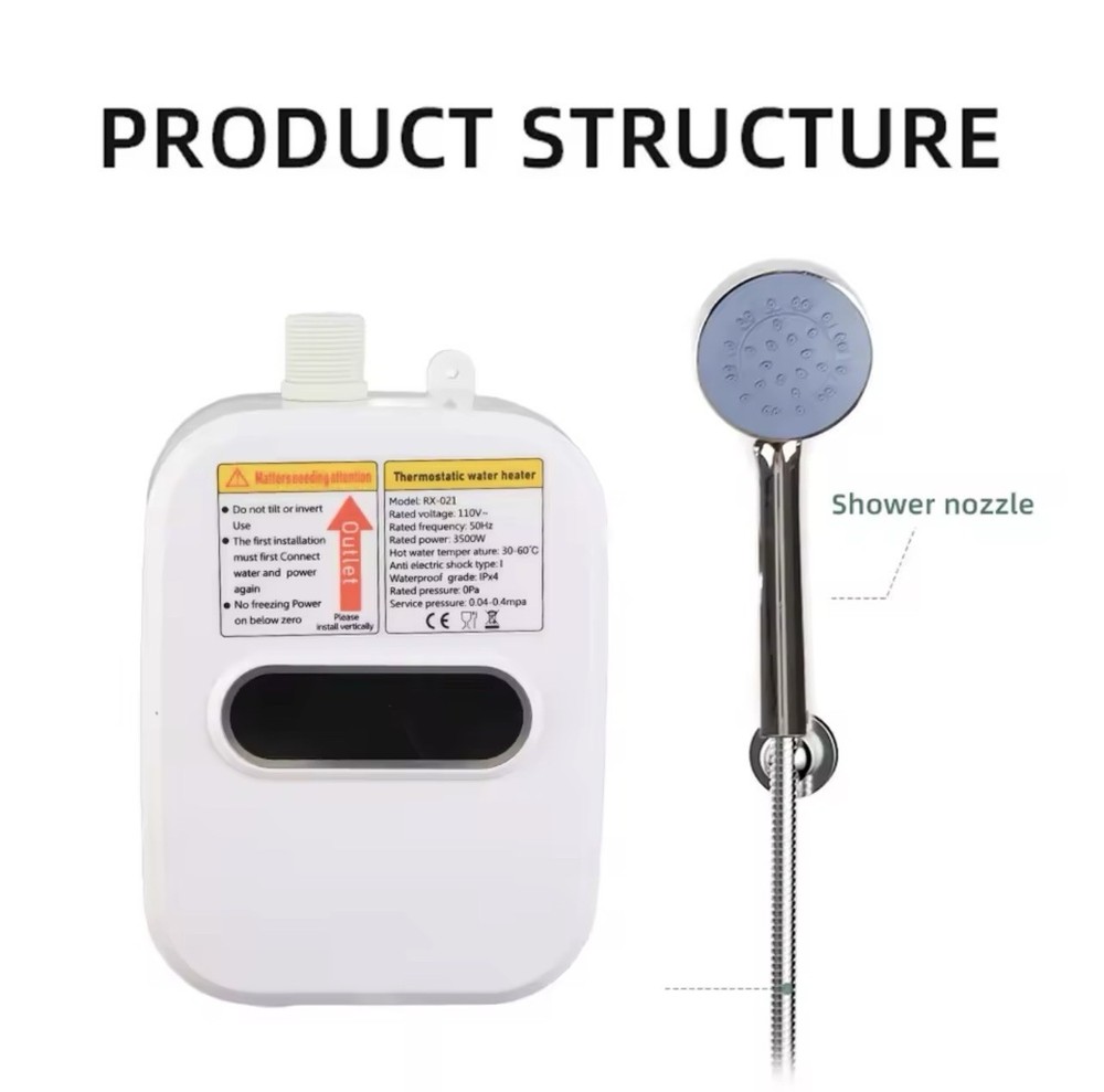 Heating Shower Water IPX4 Quick Water Heating Device Set