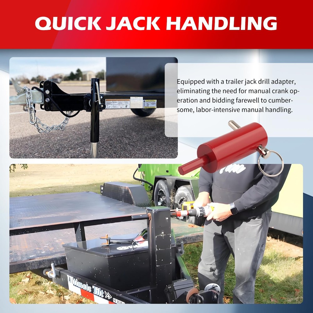 EZ Crank Jack Adapter Tool,Heavy Duty EZ Crank Trailer Jack Drill Adapter for Tr