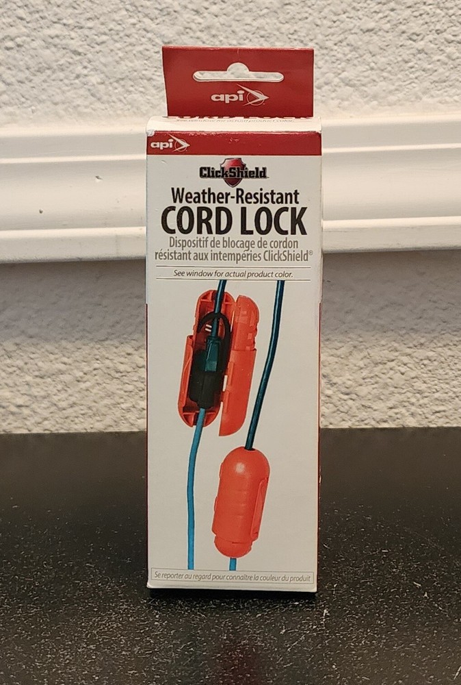 Click Shield Weather Resistant Cord Lock, 1-Pack, Black