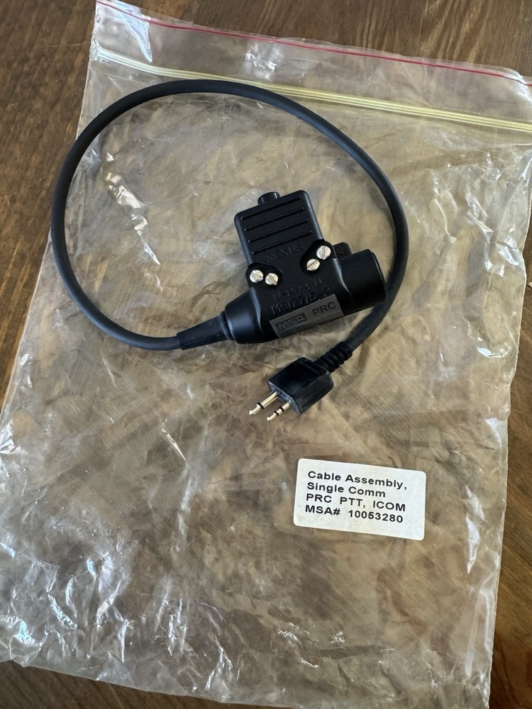 MSA PRC PTT Single Comm Cable ~ ICOM MSA # 10053280