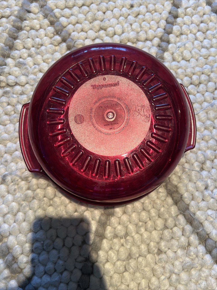 Tupperware Microwave Stack Cooker Steamer 2210A Cranberry 1.75 Quart Bowl Lid