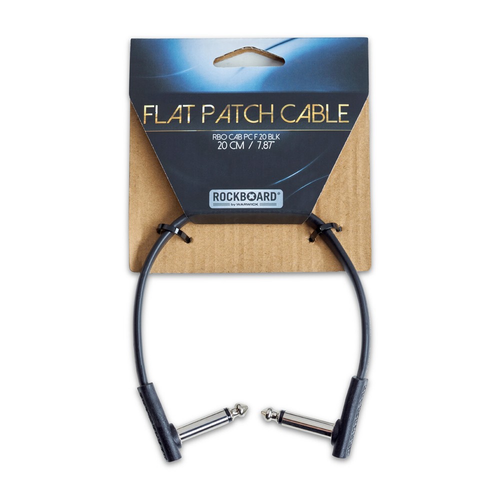 RockBoard Flat Patch Cable 20cm / 7.87" Black