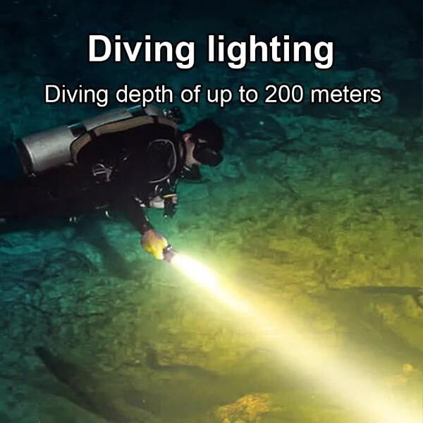 P100 Diving Flashlight Professional Diving Torch Waterproof Led Diving Lights