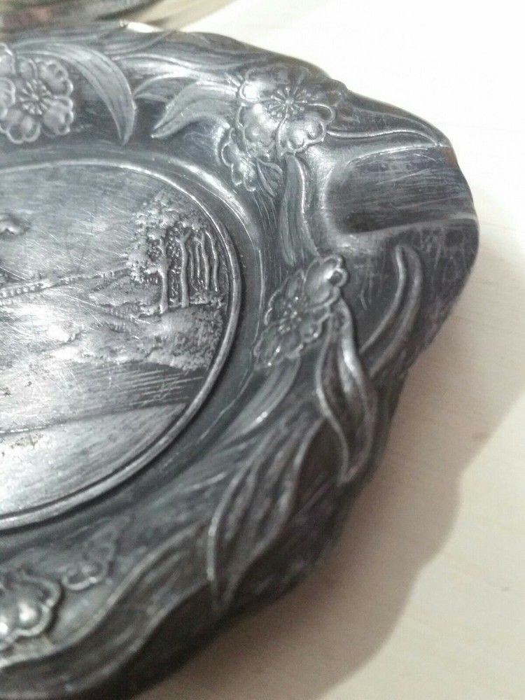 Ashtray-GNCO-marked SNK 850- Silverplate-River scene