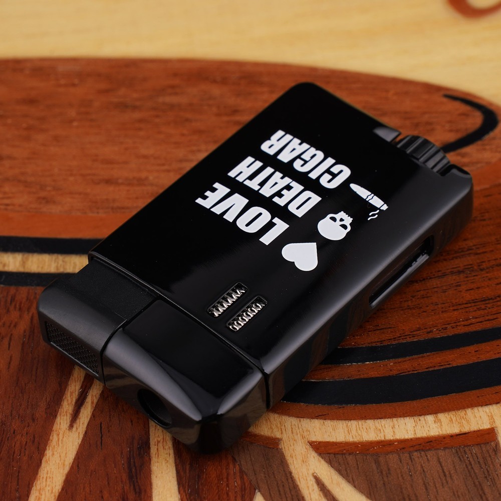 CIGARISM Cigar Lighter, Single Torch Jet Flame Windproof Refillable Skull