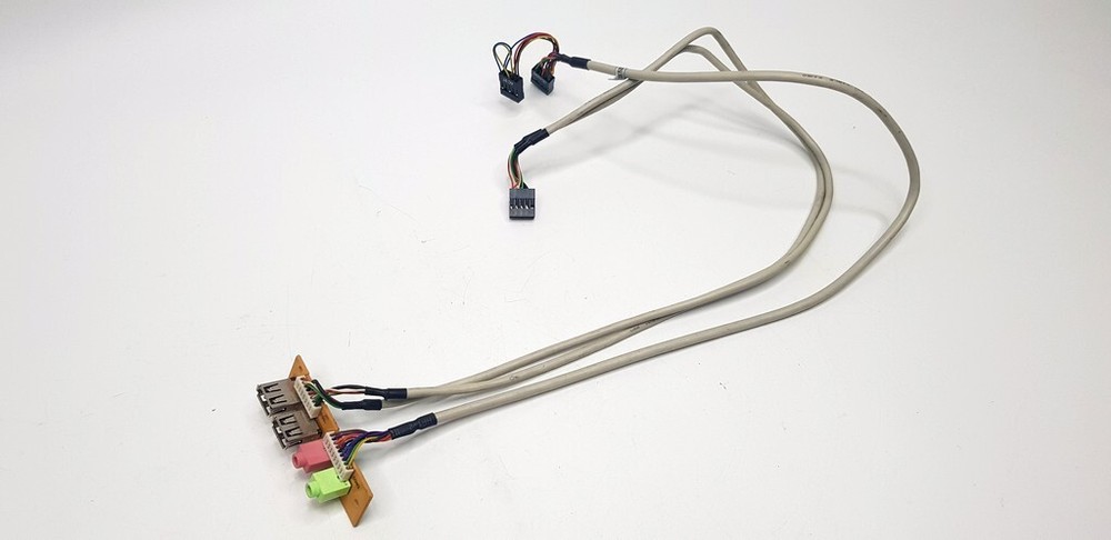 Systemax Universal Desktop Front Audio USB Panel Board with Cables R4J449-318S