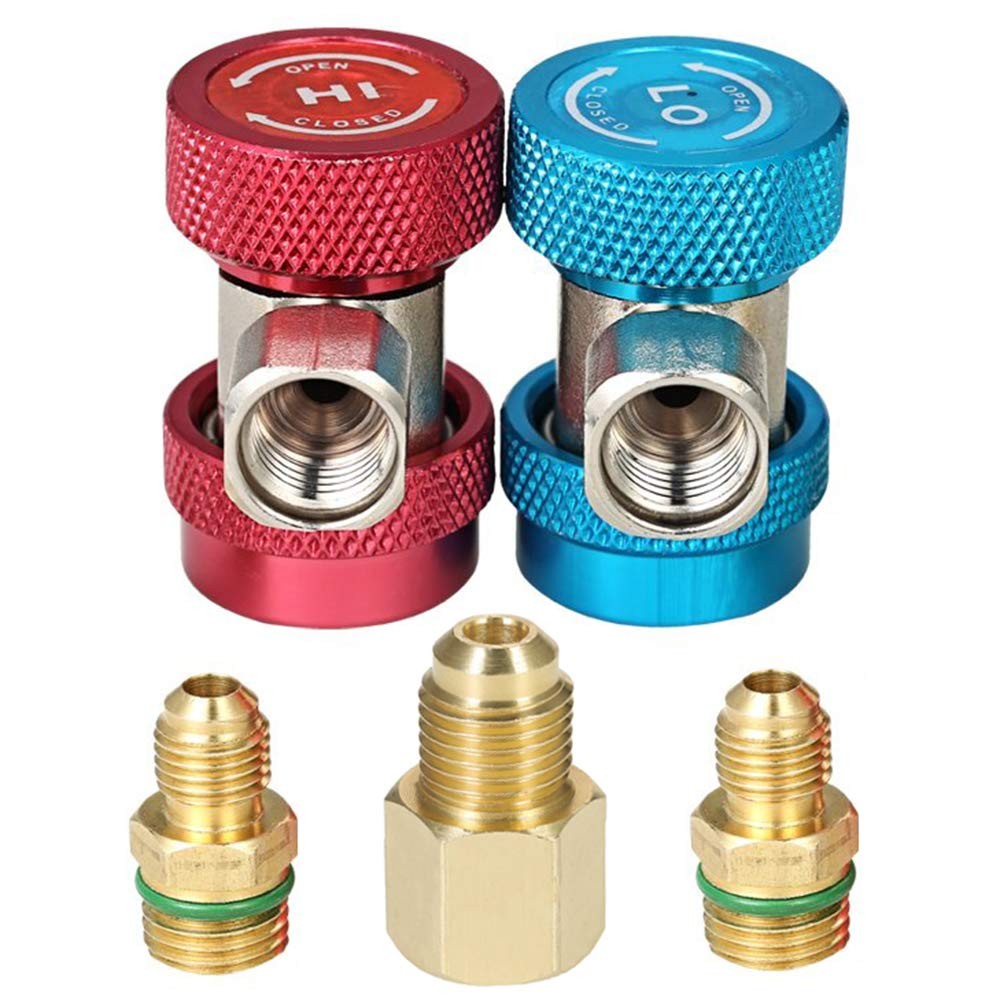 R134a Quick Coupler High Low Conversion Adapter Fittings Refrigerant Tool