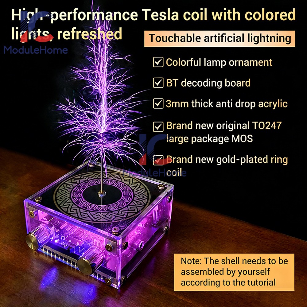 MTC Dual-Mode Music Tesla Coil Artificial Lightning Touchable Bluetooth Decoding