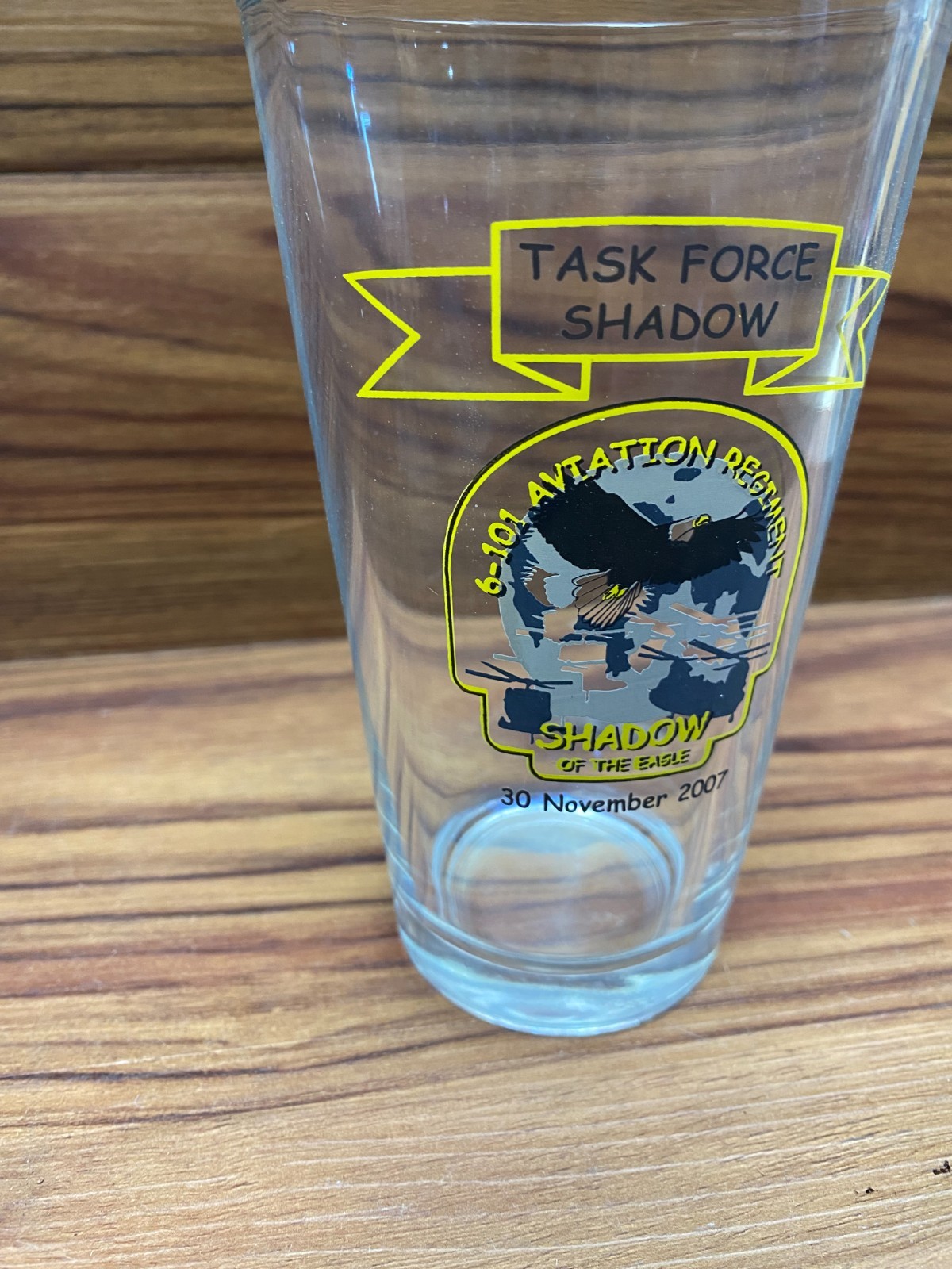 Army Task Force Shadow Eagle 6-101 Aviation Regiment Beer Pint Glass Nov. 2007