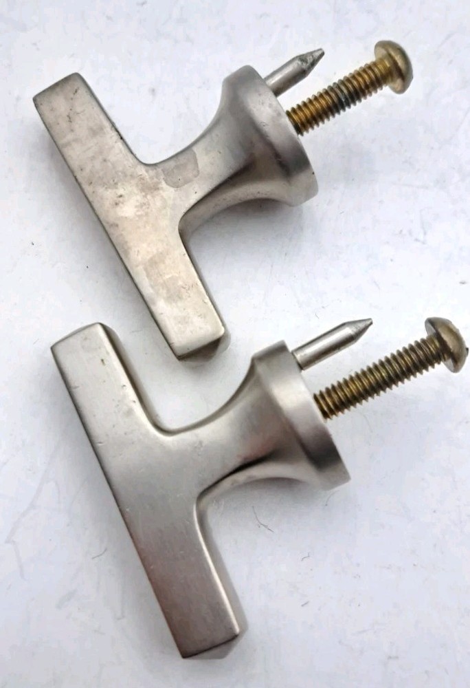 Vintage Pulls Knobs Drawer Handle Deco Crome Old Hardware Lot of 2