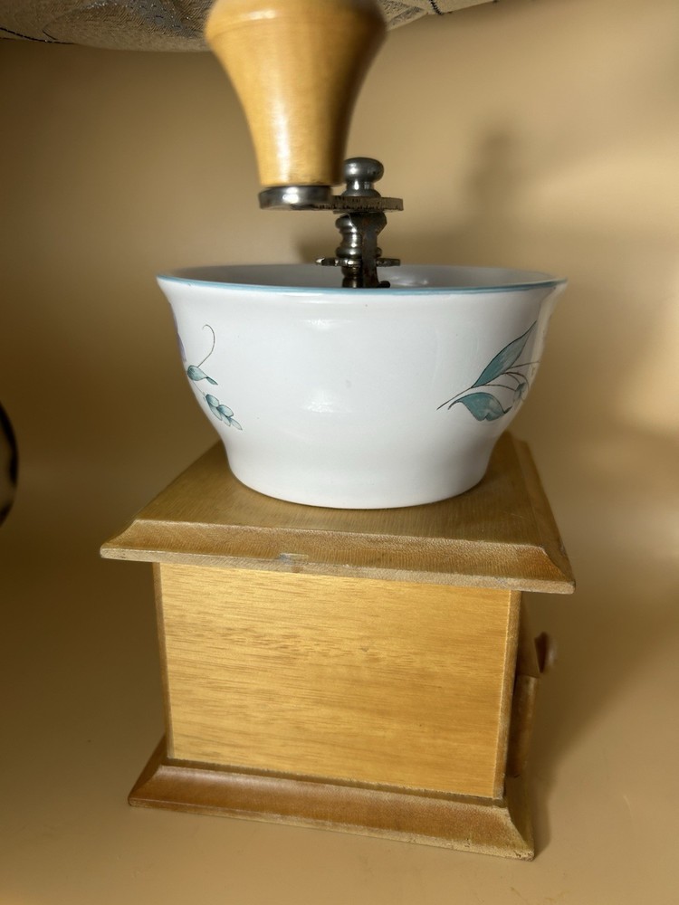 Vintage Pfaltzgraff Manual Coffee Bean Grinder April Pattern