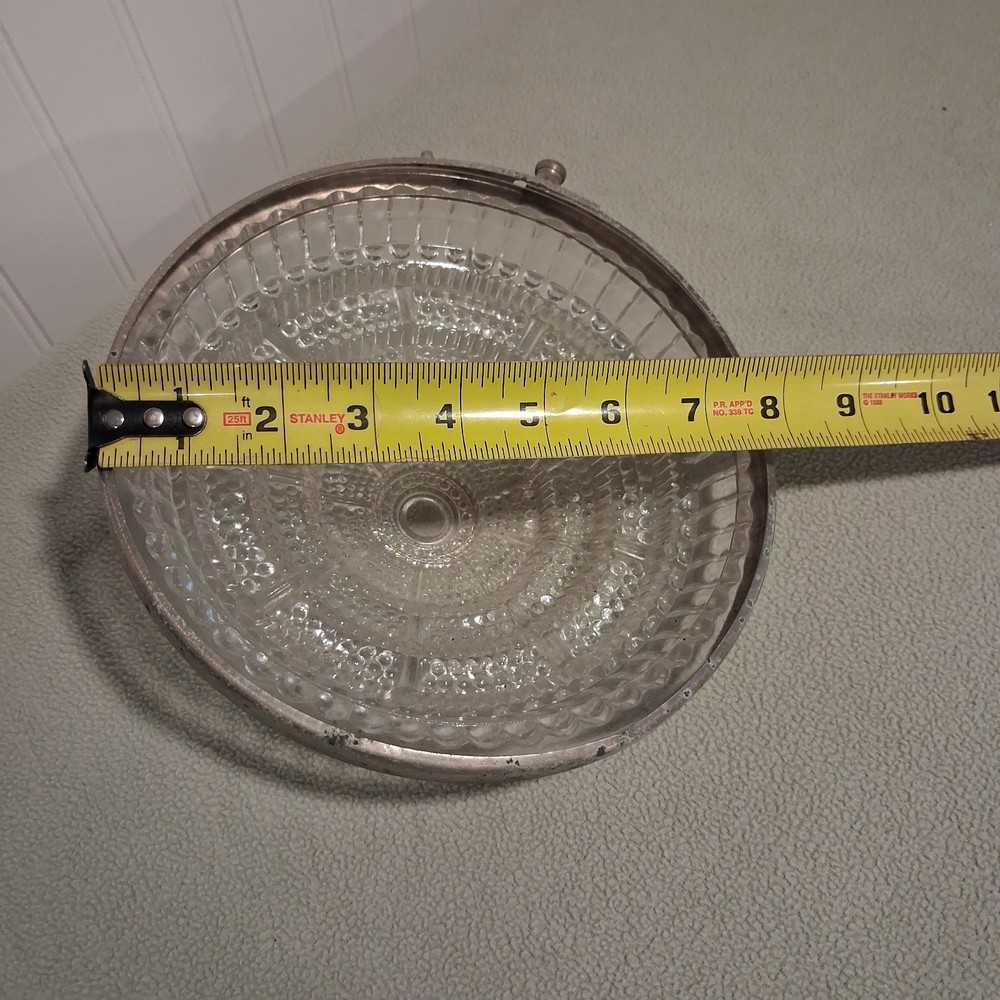 Glass Diffuser w/Retaining Ring Art Deco Flush Mount Pressed Glass OBO