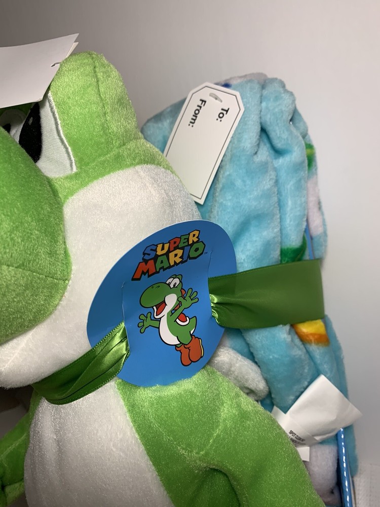 Nintendo Super Mario Yoshi Character Pillow and Throw Set