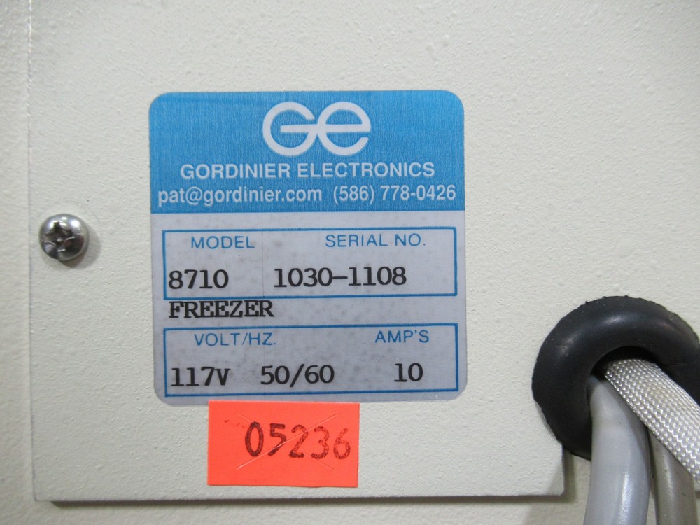 T174396 Gordinier Electronics 8710 Top Loading Cryo Freezer