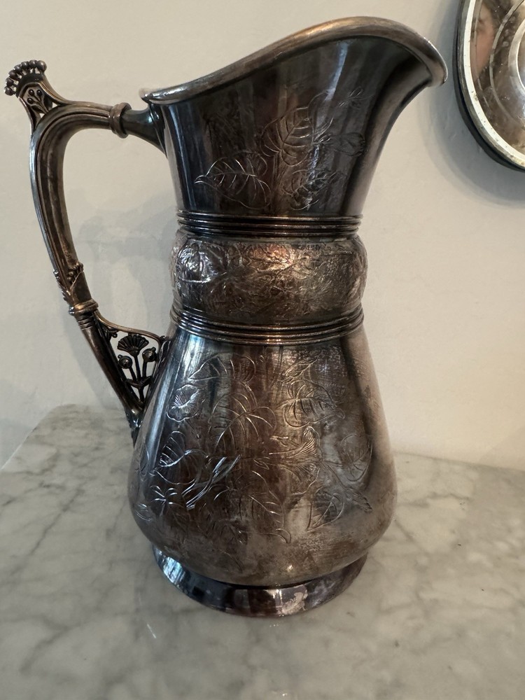 Victorian meridian quadruple silverplate pitcher