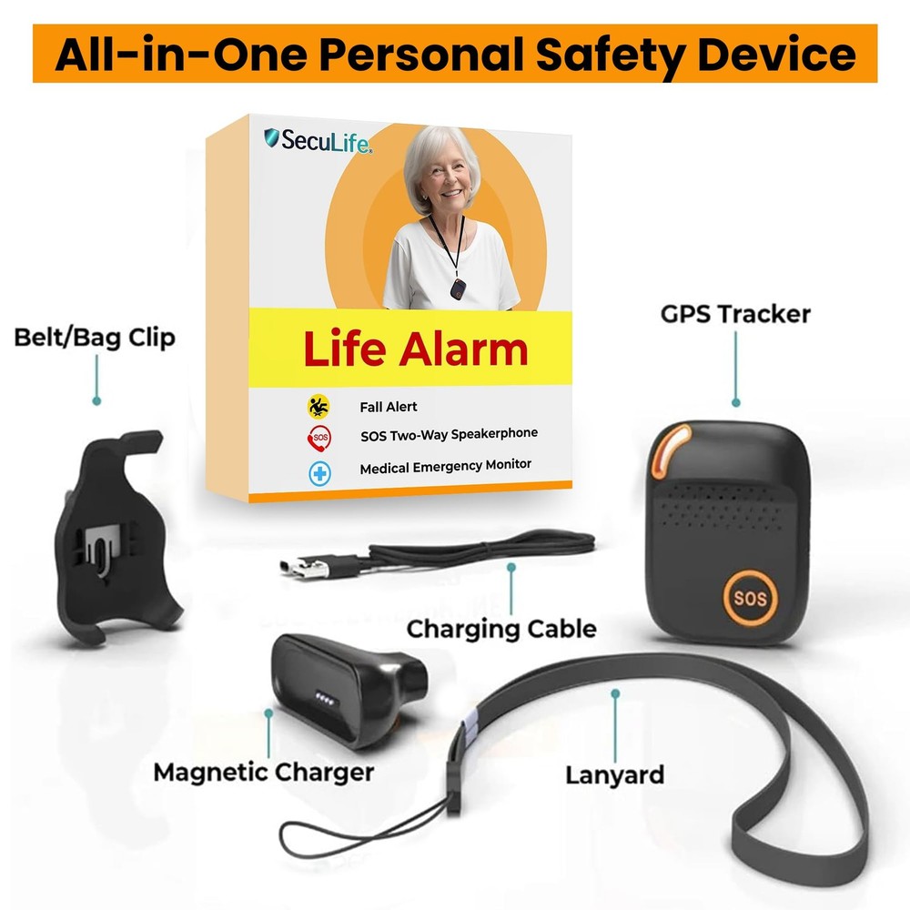 SecuLife GPS Tracker for Elderly with Fall Detection – Medical Alert System for