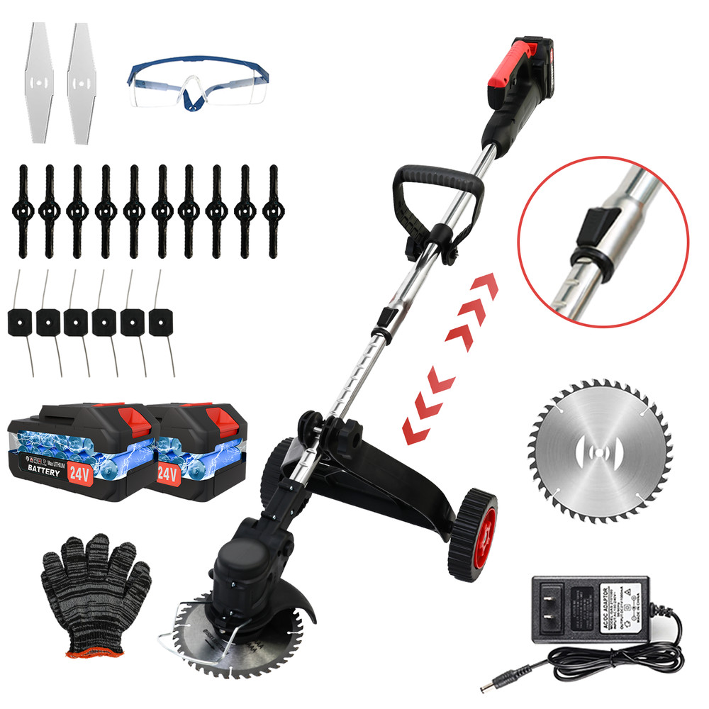 Cordless String Trimmer, Edger Weed Whacker Grass Eater Lawn Cutter w/2*2000mAh