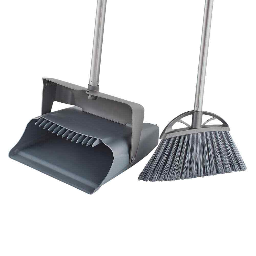 Long Handle Broom and Dust Pan Set - Easy Clean Up