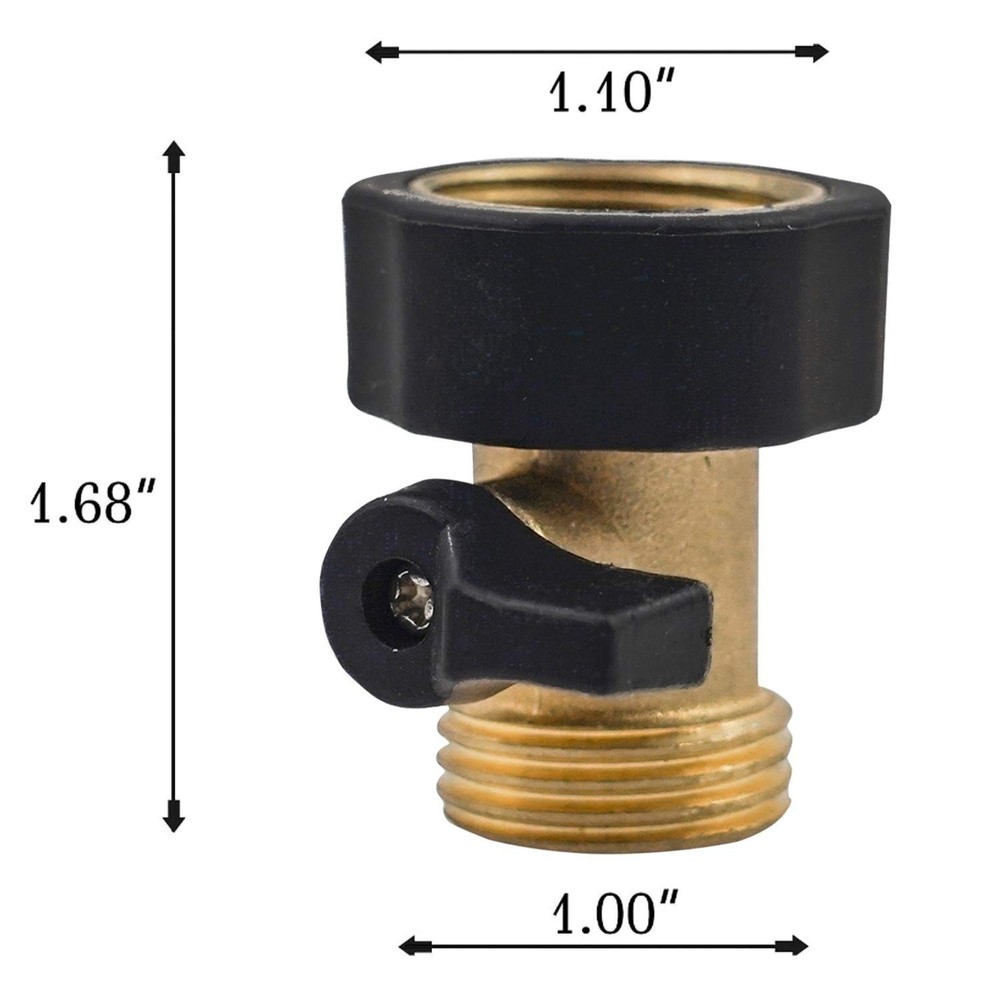 Solid Brass Hose Valve 3/4 Inch 2 Pack With Washers Black