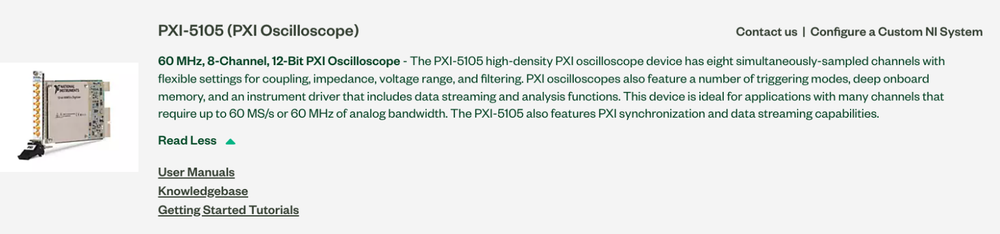 National Instruments PXI-5105 12Bit 60MS/s