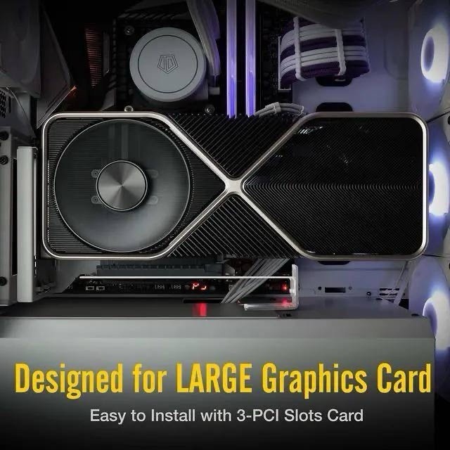 EZDIY-FAB Vertical PCIe 4.0 GPU Mount Bracket Graphic Card Holder (White)