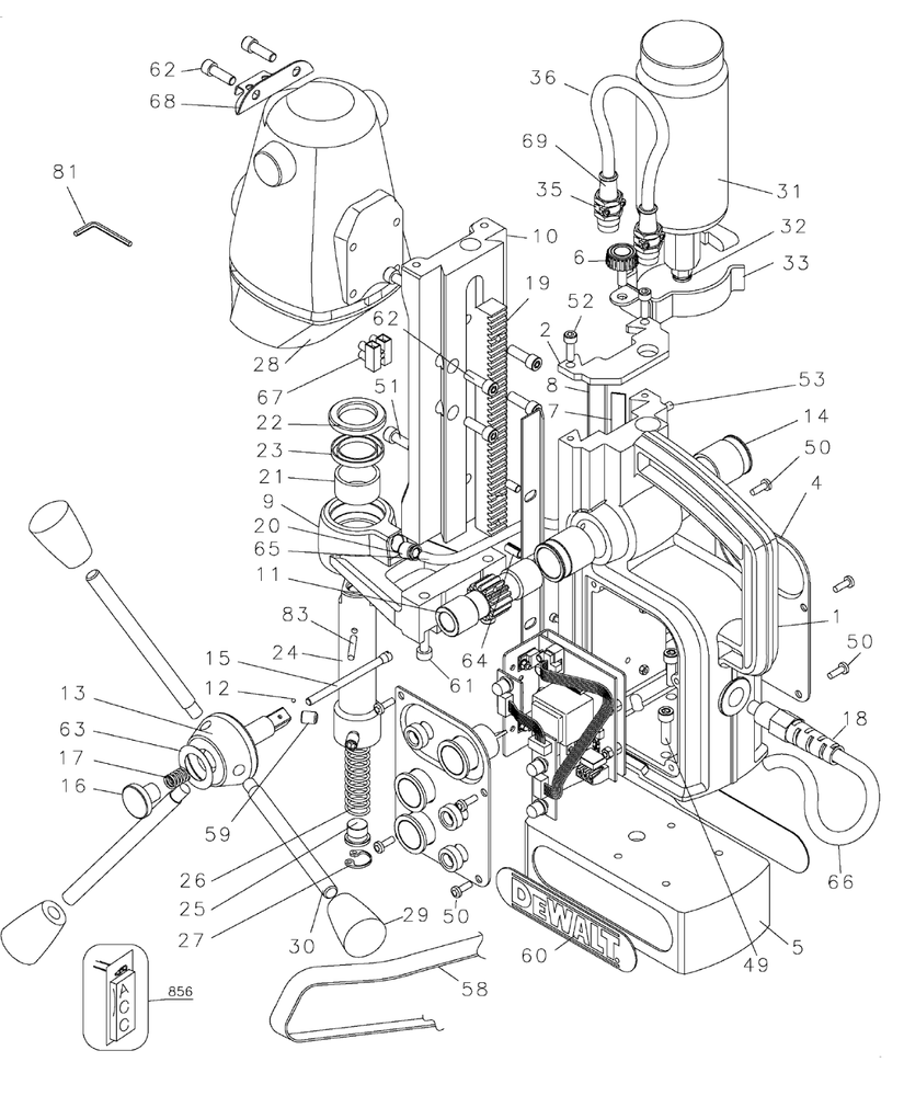 DeWalt DW151 Magnetic Drill Press Body